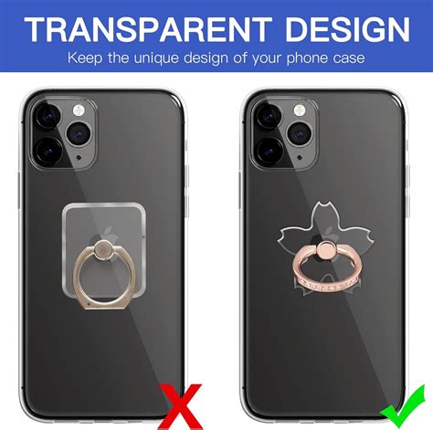 Soporte Transparente De Anillo Para Tel Fono Celular Con Sujetador De