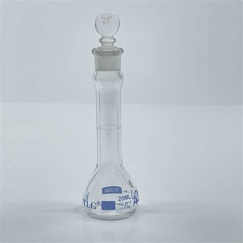 Buy Online Volumetric Flask 20ml Serialized And Certified Heavy Duty Wide Mouth Glass