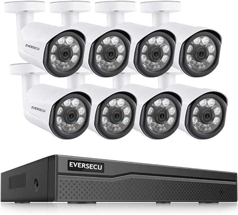 Eversecu P Poe Home Security Camera System Channel H Nvr