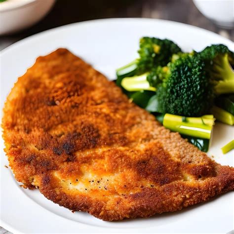 Un plato de comida con brócoli y un trozo de pescado Foto Premium