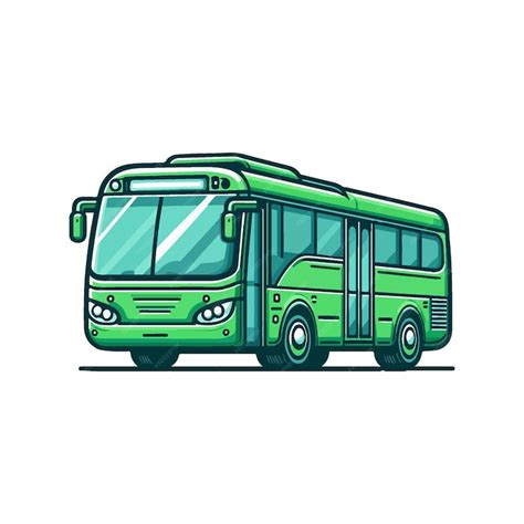 Green bus cartoon vector illustration | Premium AI-generated vector