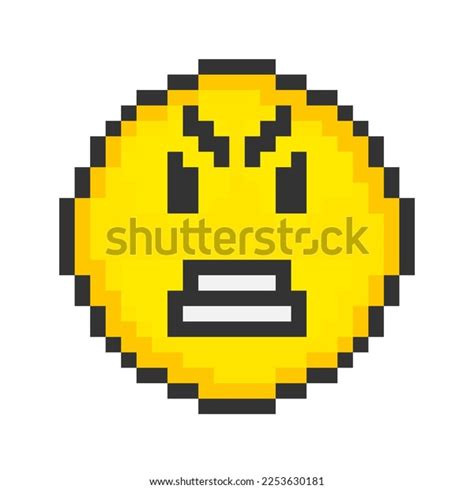 Wicked Face Icon Pixel Art Emoticons Stock Vector Royalty Free