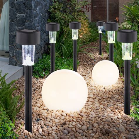 Lampe solaire piquet de sol éclairage d allée de jardin lampe