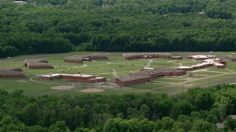 4 8k Stock Footage Aerial Video Of Trumbull Correctional Institute Prison In Leavittsburg Ohio