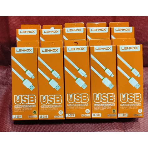 Kit Lehmox Cabo Usb Ios Lightning Le Mt Branco Shopee Brasil