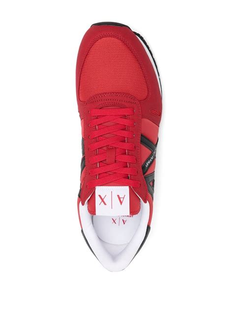 Armani Exchange Two Tone Logo Sneakers Red Farfetch