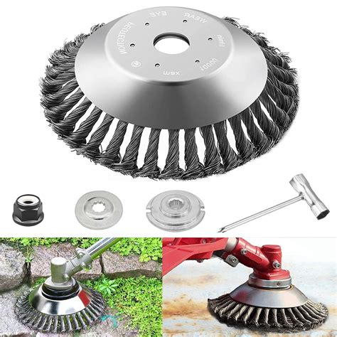 Tivddikun 6 Inch Rotary Steel Wire Trimmer Head Upgraded Wire Brush Trimmer Head String Trimmer