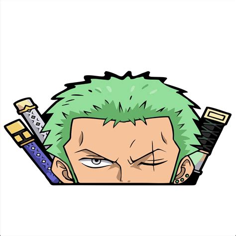 Roronoa Zoro Peekers Peeking Window Vinyl Decal Sticker One Piece Anime