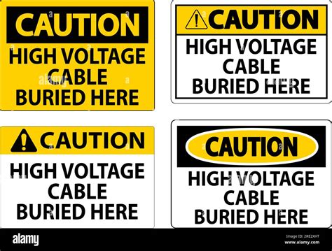 Se Al De Precauci N Cable De Alto Voltaje Enterrado Aqu En Fondo