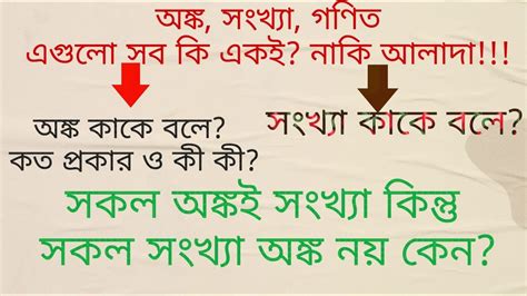 অঙ্ক কাকে বলে কত প্রকার ও কী কী সংখ্যা গণিত কাকে বলে Youtube