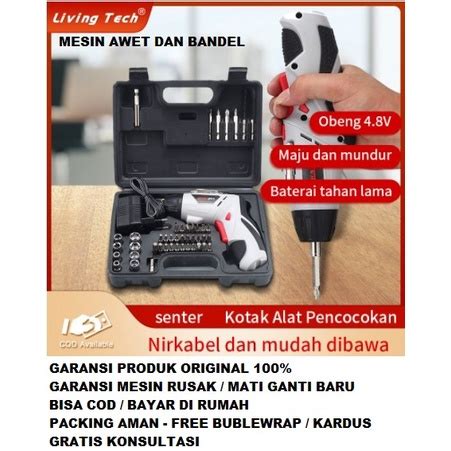 Jual Alat Bor Listrik Dengan Isi Ulang Baterai Lithium 42v Lengkap Mini