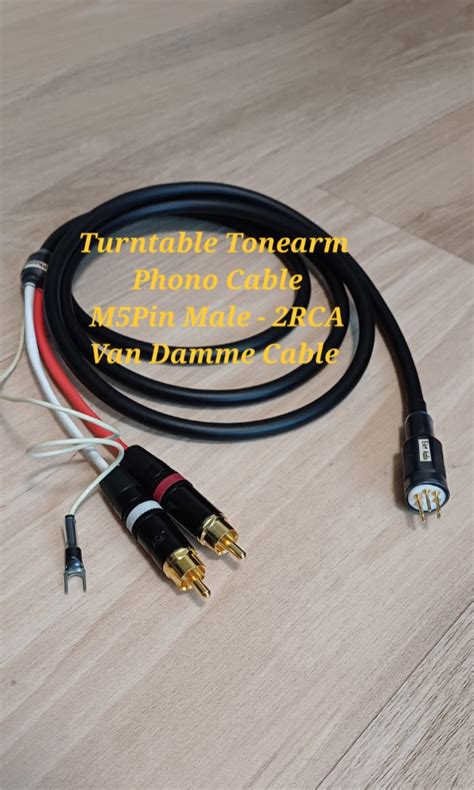 Turntable Tonearm Phono M5Pin Male To RCA Van Damme Cable Audio