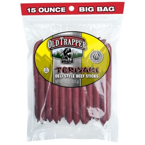 Old Trapper Teriyaki Deli Style Beef Sticks 15 Oz Smiths Food And Drug