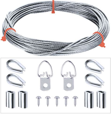 Picture Hanging Kit 7x7 Stainless Steel Wire Rope Fittings Supports