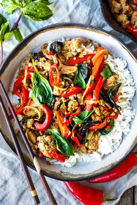 Thai Basil Chicken Feasting At Home