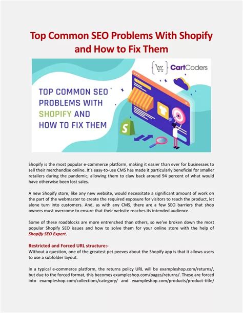 Ppt Top Common Seo Problems With Shopify And How To Fix Them