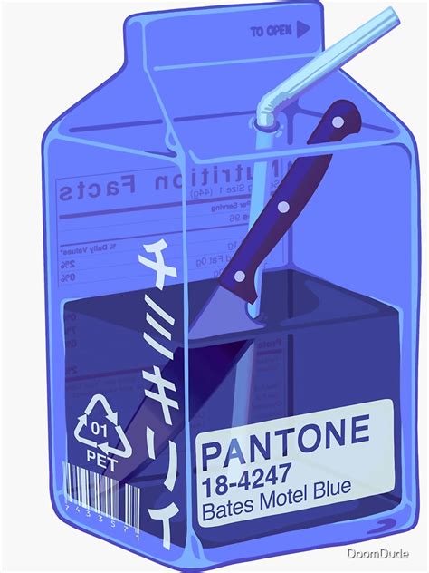 Blue Juusu Kawaii Juice Box Aesthetic Sticker For Sale By Doomdude