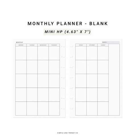 Month On One Page Mo1p Happy Planner Mini Undated Monthly Etsy