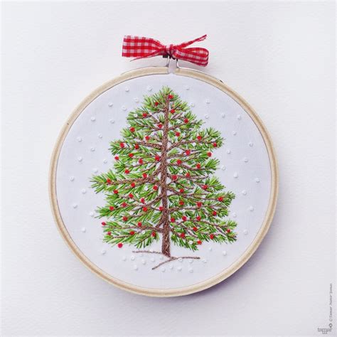 Christmas Tree Hand Embroidery Kit Winter Christmas Etsy