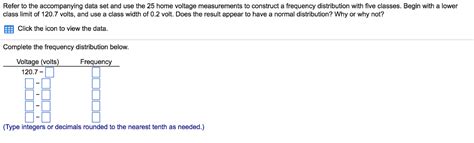 Solved Refer To The Accompanying Data Set And Use The 25 Chegg