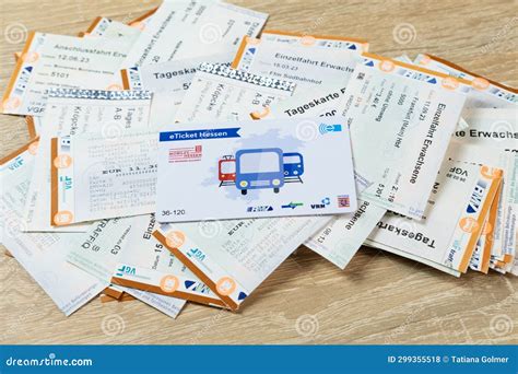 Electronic Eticket Germany On Table Travel Passes For Public Transport Travel Concept For