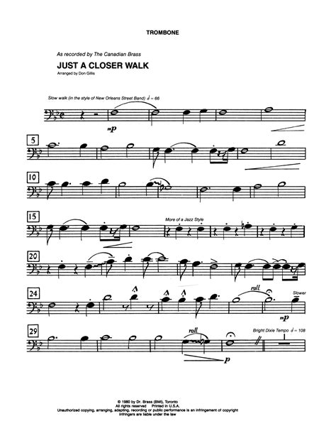 Brass Quintet Sheet Music Just A Closer Walk With Me Weddingvvti