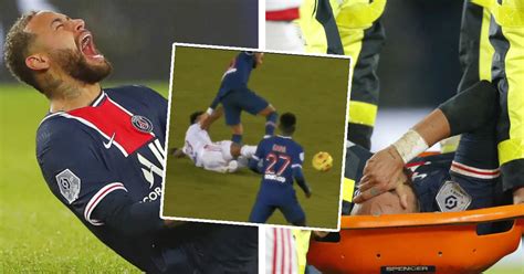 Neymar In Tears As He Leaves The Pitch On Stretcher After Horrendous