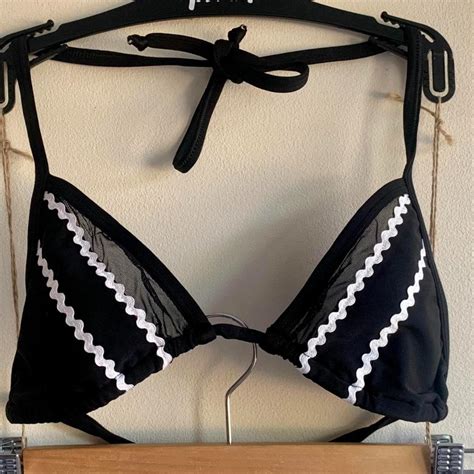 Brazilian Bikini Top Unpadded Triangle Halter Neck Depop