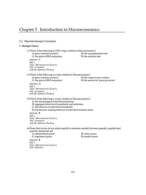 Test Bank Econ 212 Ch5 Pdf Macroeconomics Recession