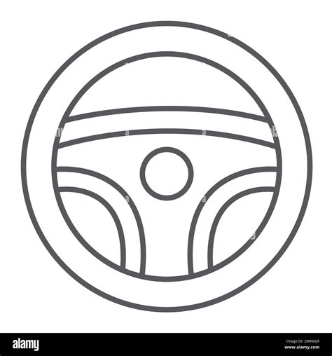 Steering Wheel Thin Line Icon Auto And Drive Car Part Sign Vector