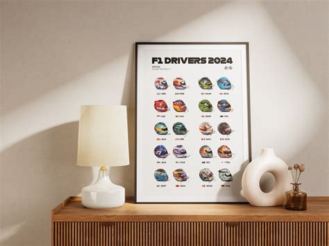 Formula 1 2024 Driver's Helmet Poster Printable Wall Art for F1 Fans ...