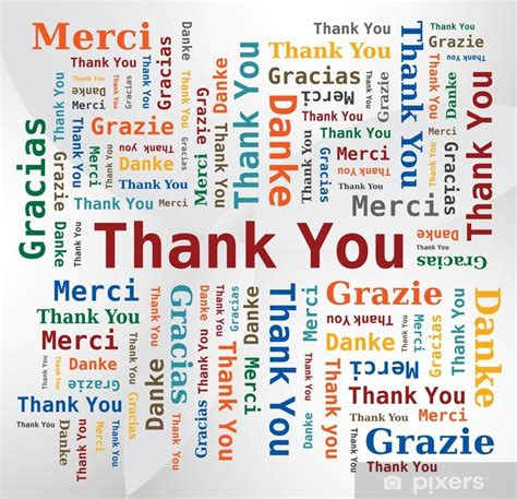 Poster Merci Thank You Danke Grazie Gracias Nuage De Mots