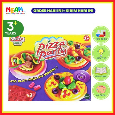 Jual MEAM Mainan Fun Doh Pizza Party Mainan Edukasi Anak Lilin