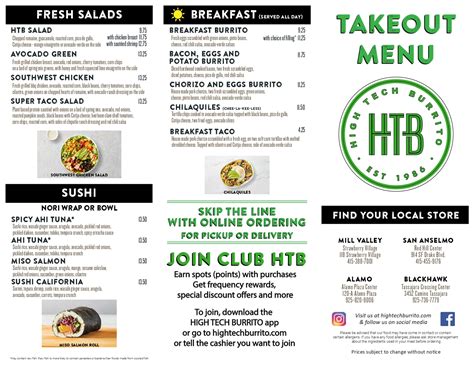 High Tech Burrito | Our Menu