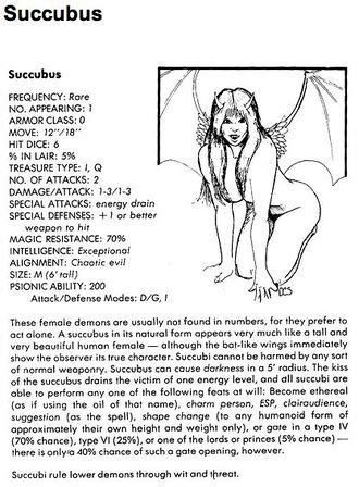 Succubus 1st Edition Advanced Dungeons And Dragons The Wiki Of The