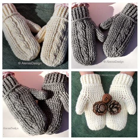 Adult Cabled Mittens Crochet Pattern 256 Alena S Design