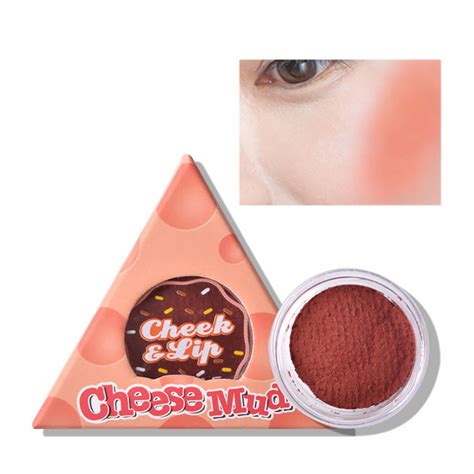 BONINGGG Ice Jelly Powder Blusher Mud Lip Mud Use Cheese Design Powder