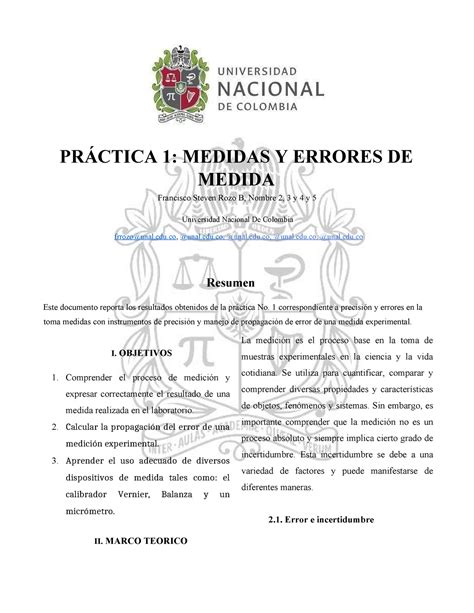 Guía De Estructura 1 Medidas Y Errores De Medida PrÁctica 1