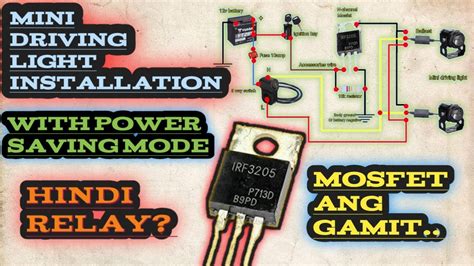 Paano Mag Install Ng Mini Driving Light Walang Relay Mosfet Ang