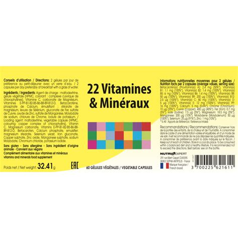 Vitamines Min Raux Tonifiant Nutravea