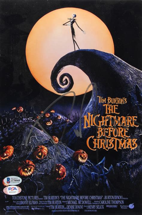 Danny Elfman Signed "The Nightmare Before Christmas" 8x12 Movie Poster ...