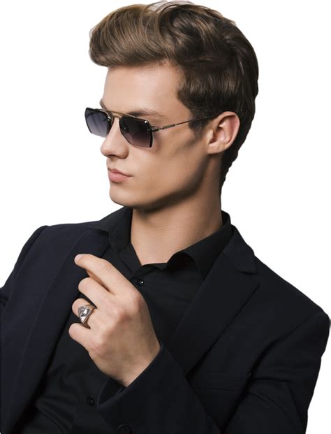 Download Stylish Manin Sunglassesand Black Outfit