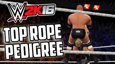 WWE 2K16 Triple H Delivers Top Rope Pedigree To Brock Lesnar YouTube