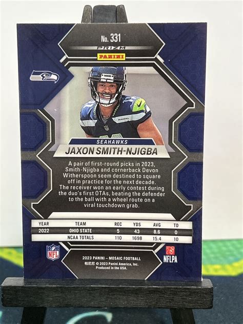 2023 Mosaic Jaxson Smith Njigba Green Reactive Prizm Rookie Card EBay