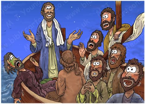 Mark 04 Jesus Calms A Storm Scene 05 Disciples Terrified Bible