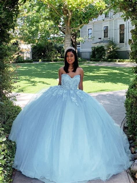 Ball Gown Tulle Applique Sweetheart Sleeveless Sweep Brush Train