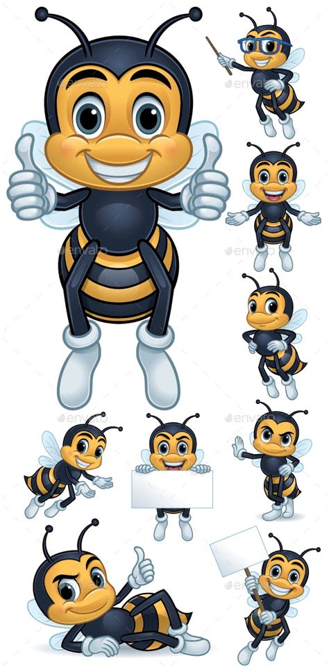 Bee Mascot Vectors Graphicriver