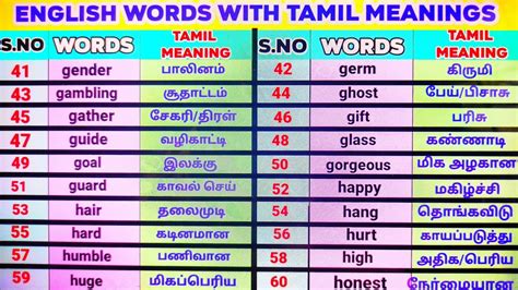 Tamil Words For Ukg