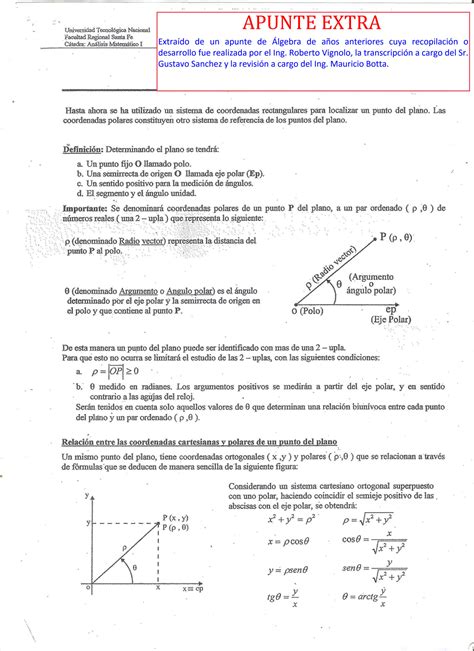 Solution Apunte Extra Coordenadas Polares Campus Studypool