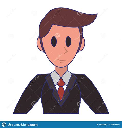 Linhas Azuis Dos Desenhos Animados Executivos Do Car Ter Do Homem De